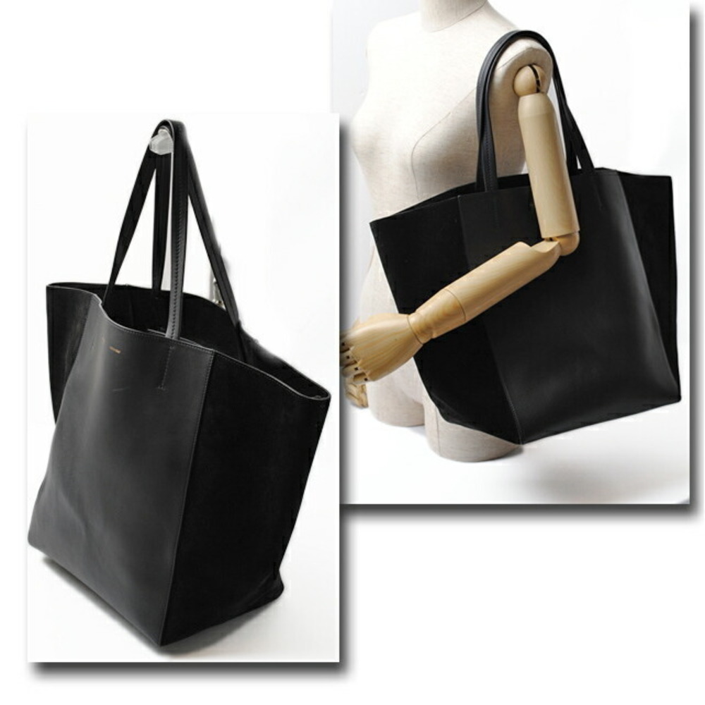 Celine Black Leather & Suede Tote Shoulder Bag - Picture 6 of 6